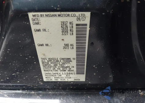 2018 Nissan Altima 2.5/S/Sv/Sl/Sr z USA, uszkodzony, nr VIN 1N4AL3AP8JC119865